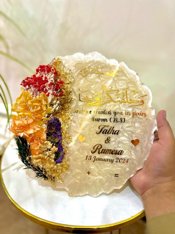 Resin Nikah Floral Plaque - Image 2