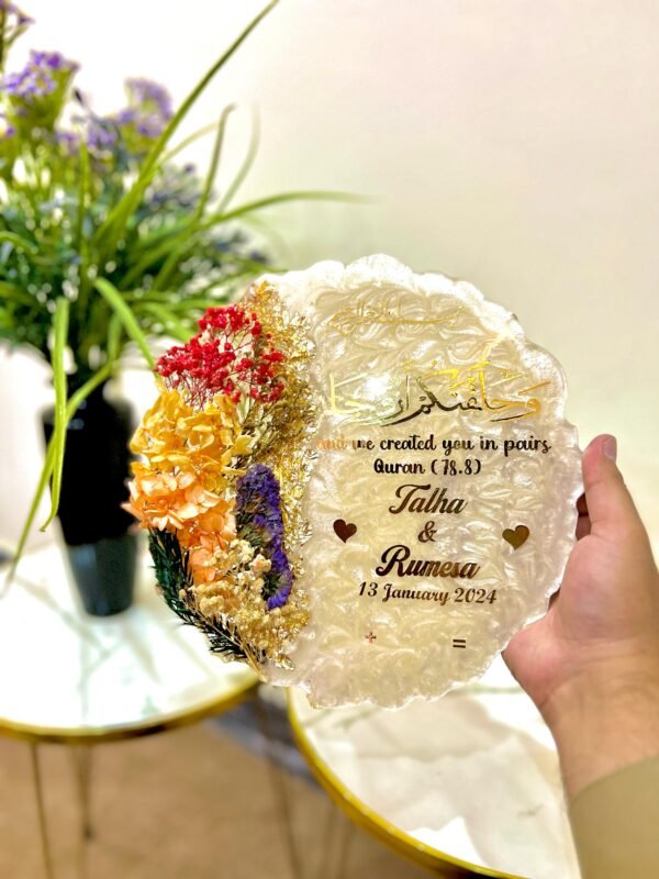 Resin Nikah Floral Plaque