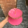 Resin Cake stand 2 tier pink and gold 1
