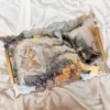 Resin Marble Grey Gold Tray